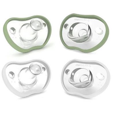 Nanobebe Flexy Napp Silikon 0-3 mån 4-pack, vit/ljusgrön