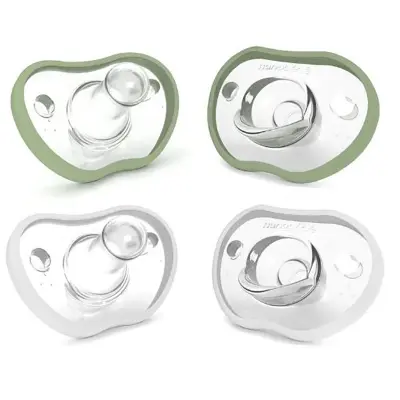 Nanobebe Flexy Napp Silikon 0-3 mån 4-pack, vit/ljusgrön