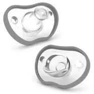 Nanobebe Flexy Napp Silikon 3 mån+ 2-pack, grå