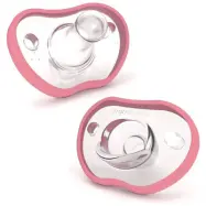 Nanobebe Flexy Napp Silikon 3 mån+ 2-pack, rosa