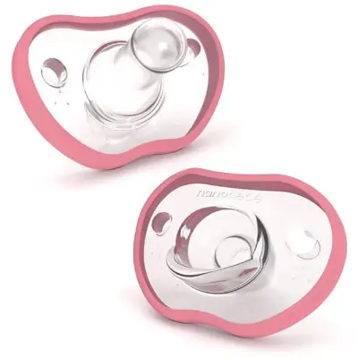Nanobebe Flexy Napp Silikon 3 mån+ 2-pack, rosa
