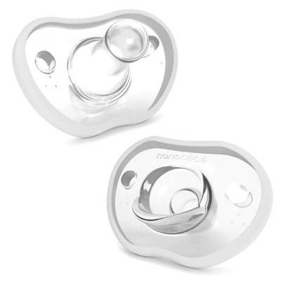 Nanobebe Flexy Napp Silikon 3 mån+ 2-pack, vit
