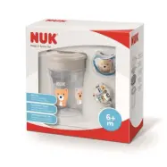 NUK Magic&Space set (mugg&napp+napphållare), grå
