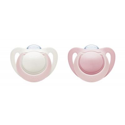 NUK Genius Napp Silikon 0-6 mån (Rosa/Vit)