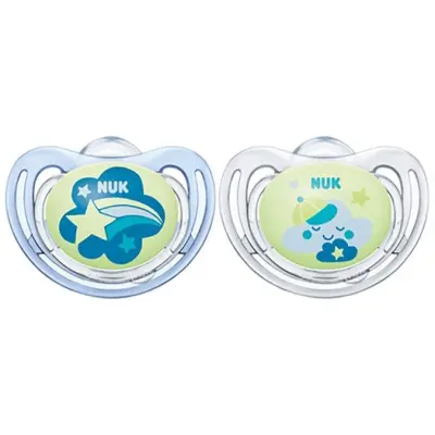 NUK napp Pacifier Freestyle Night&day 6-18 mån, blå