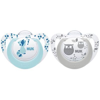 NUK napp Pacifier Genius Color Silicon 2-pack 0-6 mån, blå