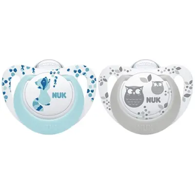 NUK napp Pacifier Genius Color Silicon 2-pack 6-18 mån, blå