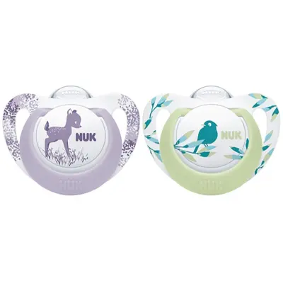 NUK napp Pacifier Genius Color Silicon 2-pack 6-18 mån, lila