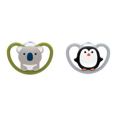 NUK napp Pacifier Space LE silikon 2-pack 6-18 mån, grön/grå