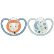 NUK napp Pacifier Space Night&Day 2-pack 0-6 mån, lejon