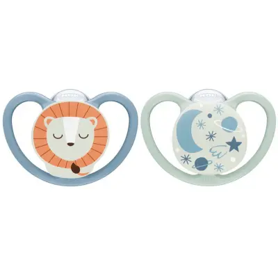 NUK napp Pacifier Space Night&Day 2-pack 0-6 mån, lejon
