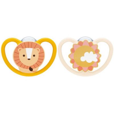 NUK napp Pacifier Space Silicon 2-pack 6-18 mån, lejon