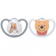 NUK napp Pacifier Space Silicon 2-pack 6-18 mån, Nalle Puh