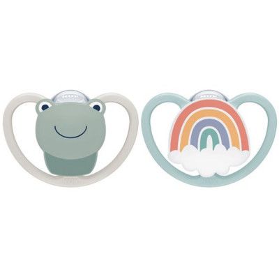 NUK napp Pacifier Space silikon 2-pack 0-6 mån, groda