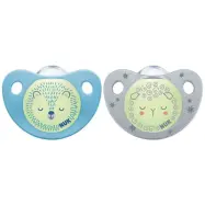 NUK napp Pacifier Trendline Night&Day 6-18 mån, blå