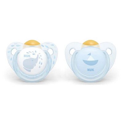 NUK napp Rose&Blue latex 2-pack 0-6 mån, baby blå