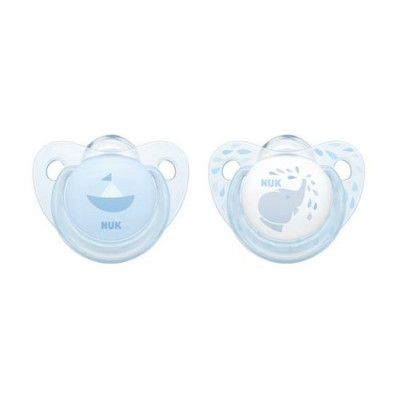 NUK napp Rose&Blue silikon 2-pack 0-6 mån, baby blue