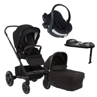 Nuna Mixx Next duovagn + BeSafe Izi Go Modular X2 babyskydd + isofixbas