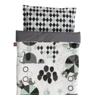 NG Baby påslakanset junior/vuxen, circus black, Circus black
