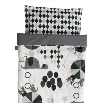 NG Baby påslakanset junior/vuxen, circus black, Circus black