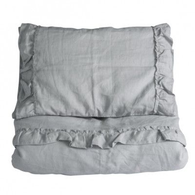 NG Baby, Påslakanset Mood Ruffles Vagn/Vagga Light Grey
