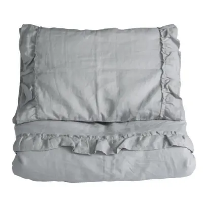 NG Baby, Påslakanset Mood Ruffles Vagn/Vagga Light Grey