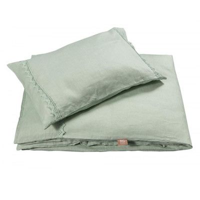 NG Baby påslakanset MOOD spets, sage green vagn/vagga