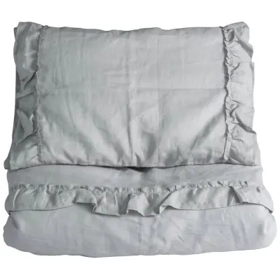 NG Baby påslakanset MOOD volang, light grey vagn/vagga