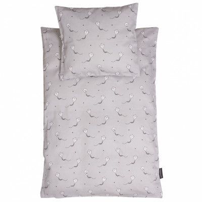 Roommate, Kite bedset, baby grey/black 70x100
