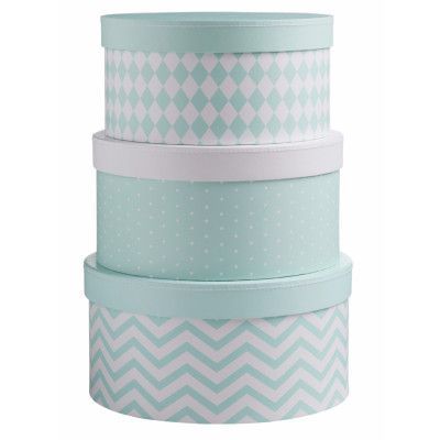 Kids Concept, Barnkammarboken Pappboxar 3-Pack Mint