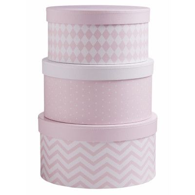 Kids Concept, Barnkammarboken - Pappboxar 3-Pack Rosa