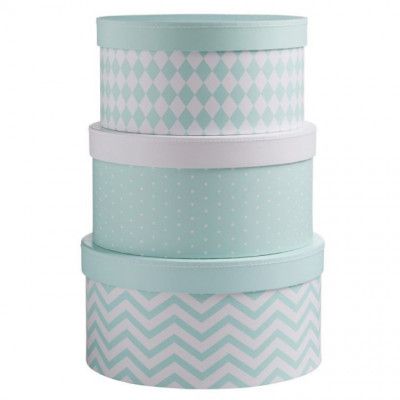 Kids Concept Pappboxar 3-pack Barnkammaren (Mint)