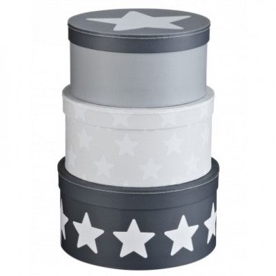 Kids Concept, Star Pappbox Star 3-set Svart