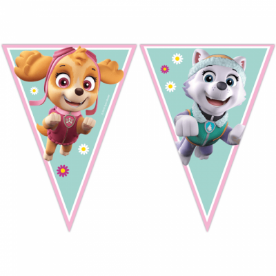 Flaggbanderoll Paw Patrol Pink