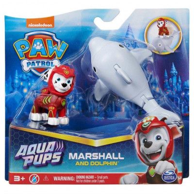 Paw Patrol Aqua Pups Figur och havsdjur Marshall