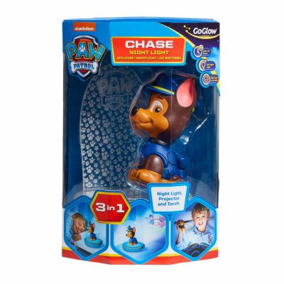 Paw Patrol Chase GoGlow Nattlampa, projektor och ficklampa 3 i 1 - Paw Patrol -  Leksaksaffären