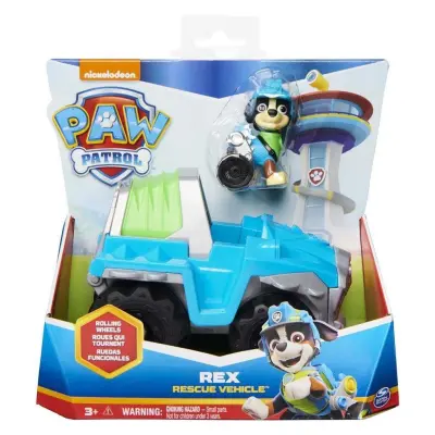 Paw Patrol Figur med fordon Rex - Paw Patrol -  Leksaksaffären