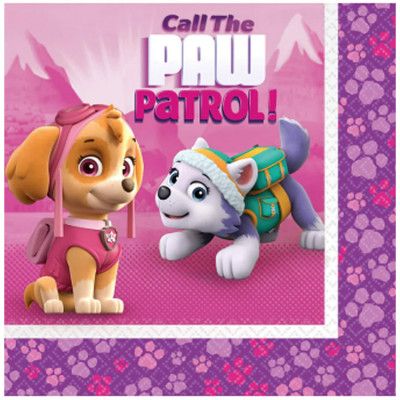 Paw Patrol Servetter Pink 16-pack