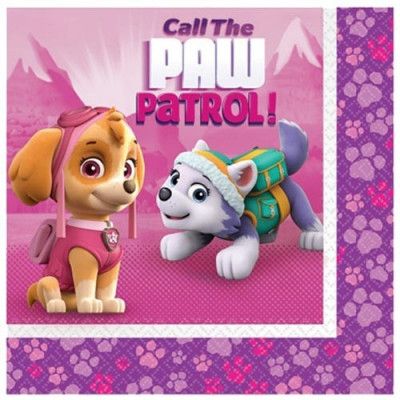 Servetter Paw Patrol pink 16-pack