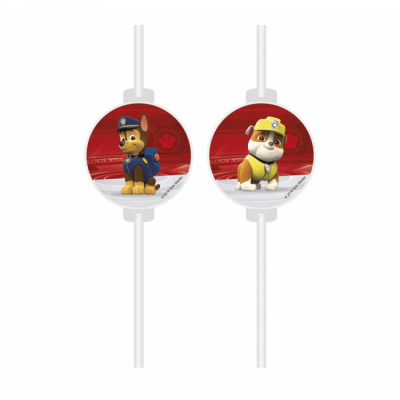 Sugrör Paw Patrol 4-pack