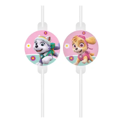 Sugrör Paw Patrol Skye&Everest - 4-pack