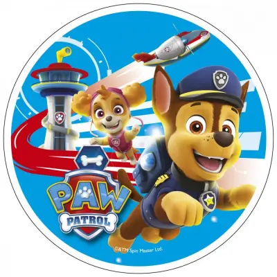 Tårtbild Paw Patrol - Chase&Skye 20 cm