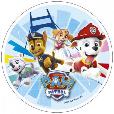 Tårtbild Paw Patrol - Kompisar på bron