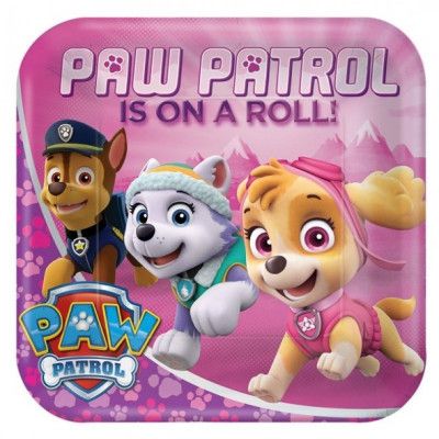 Tallrikar Paw Patrol pink 8-pack