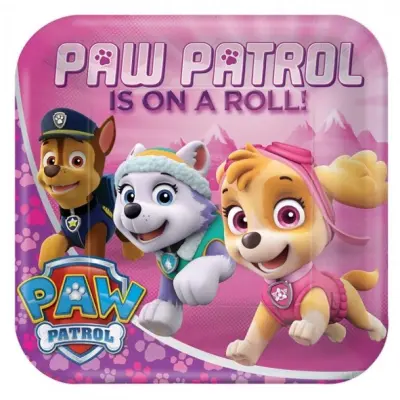 Tallrikar Paw Patrol pink 8-pack
