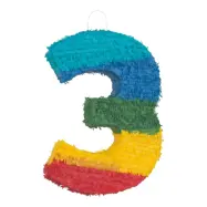 Pinata Siffra Regnbågsfärgad - Siffra 3
