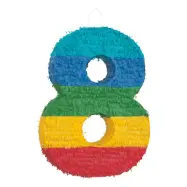 Pinata Siffra Regnbågsfärgad - Siffra 8