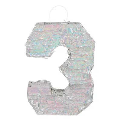 Pinata Siffra Silver Holografisk - Siffra 3