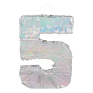 Pinata Siffra Silver Holografisk - Siffra 5