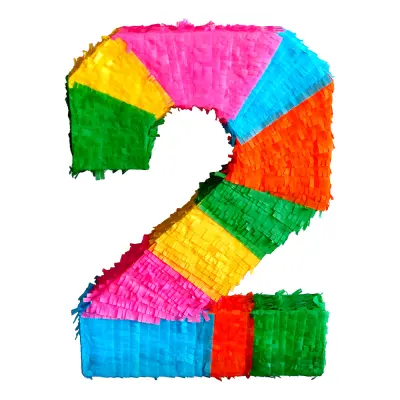 Sifferpinata Regnbågsfärgad - Siffra 2